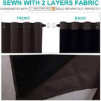 NICETOWN Complete 100% Blackout Curtains, Thermal Insulated & Energy Efficiency Window Draperies with Black Liner, Noise Reducing Short Curtains for Kids Room (Brown, 70-inch W by 63-inch L, 2 Panels)