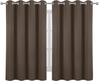LEMOMO Chocolate Brown Thermal Blackout Curtains/52 x 54 Inch/Set of 2 Panels Room Darkening Curtains for Bedroom