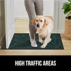 GORILLA GRIP 100% Waterproof All-Season WeatherMAX Doormat US Designed Natural Rubber, Stain and Fade Resistant, Low Profile Indoor Outdoor Door Mats, Easy Clean Patio Mat, 29x17, Green Palm
