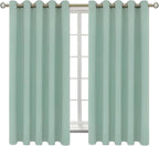 BGment Blackout Curtains - Grommet Thermal Insulated Room Darkening Bedroom and Living Room Curtains, Set of 2 Panels (70 x 63 Inch, Frosty Green)