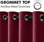 MIULEE Christmas Blackout Curtains for Bedroom Living Room Thermal Insulated Room Darkening Grommet Top Solid Light Blocking Drapery Set of 2 Window Panels 52 x 72 Inches Wine Red