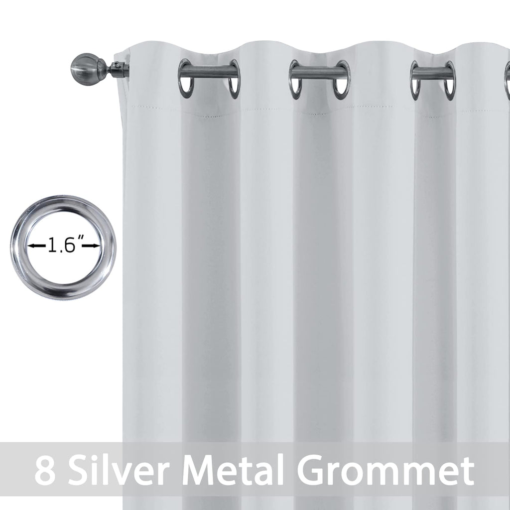 Yakamok Room Darkening Curtains 52x45 inch Greyish White-Living Room