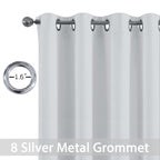 Yakamok Room Darkening Curtains 52x45 inch Greyish White-Living Room