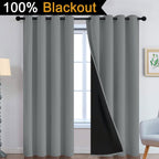 Yakamok Dove Grey 100% Blackout Curtains 84 Inches Long 52" Wide 2 Panel