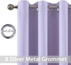 Yakamok Room Darkening Grommet Window Drapes Thermal Insulated Light Blocking Blackout Curtains for Bedroom(52Wx54L,Lilac,2 Panels)