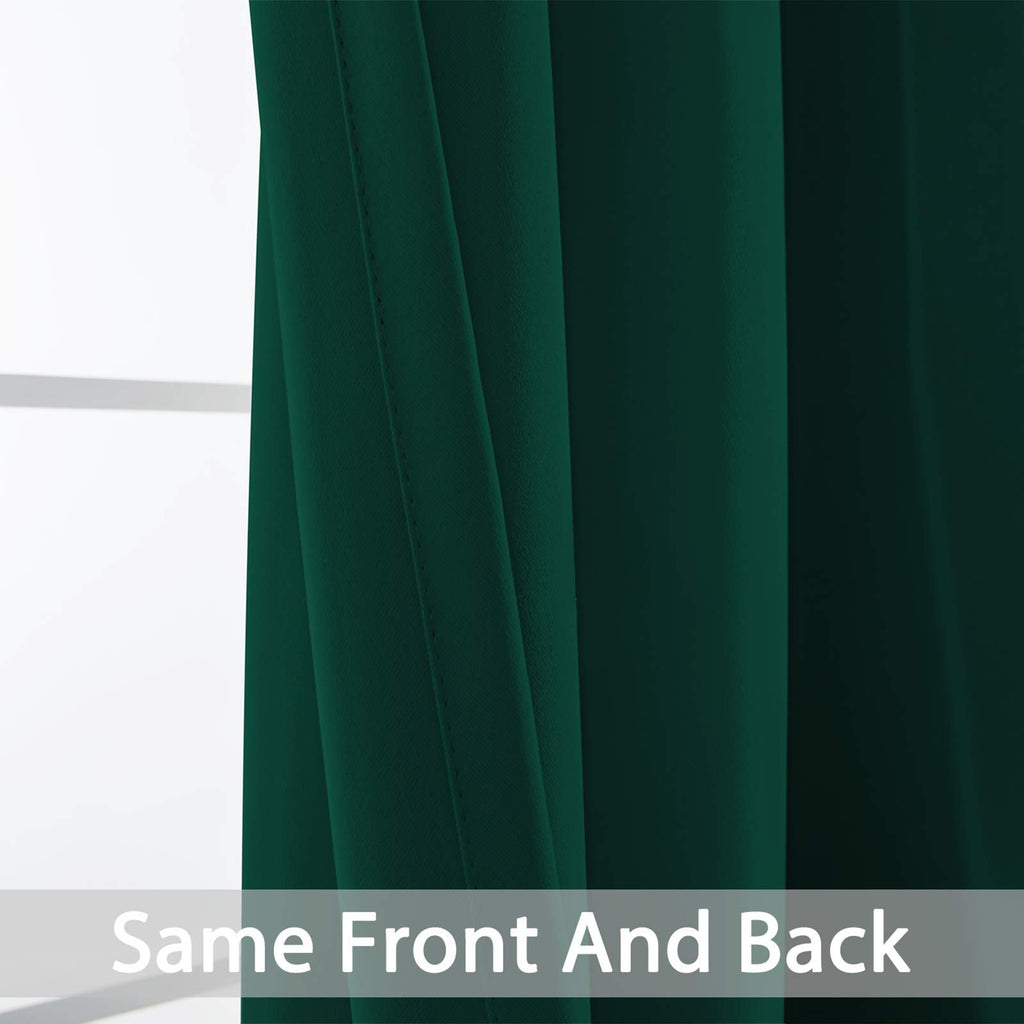 Yakamok Room Darkening Curtains 52x96 inch Length Dark Green-Living Room