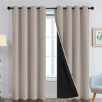 Yakamok Natural Blackout Curtains 84 Inches Long for Bedroom 52" Wide 2 PCS