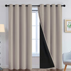 Yakamok Natural Blackout Curtains 96 Inches Long for Bedroom 52" Wide 2 PCS