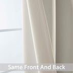 Yakamok Room Darkening Curtains 52x54 inch Length Light Beige-Living Room