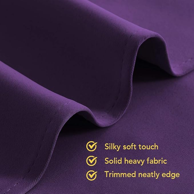 NICETOWN Blackout Curtain Panels for Kids Room, Triple Weave Home Decoration Thermal Insulated Solid Ring Top Blackout Curtains/Drapes (Set of 2, 70 x 84 inches, Royal Purple)
