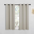 NICETOWN Natural Blackout Shack Curtains Noise Reducing, Thermal Insulated and Privacy Room Darkening Drape Panels for Boy's Guest Room Door Small Short Window (2 Panels, W34 x L48 -Inch)