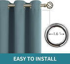 BGment Stone Blue Blackout Curtains for Bedroom 63 Inch Long - 2 Panels