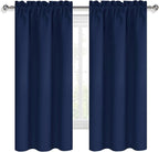 DWCN Navy Blue Blackout Curtains for Bedroom 63 Inches Long 2 Panels Set Window Drapes Thermal Insulated Room Darkening Rod Pocket Curtains for Kids Boys Room (W38 x L63 Inch, Navy Blue)