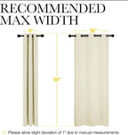 NICETOWN Kitchen Curtains for Decoration, Thermal Insulated Grommet Room Darkening Draperies/Panels for Laundry (Beige, 2 Panels, W42 x L50 inches)