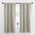 NICETOWN Blackout Curtains for Living Curtains, Room Darkening Window Curtain Panels, Easy-Care Solid Thermal Insulated Draperies/Drapes for Daughter Room (Natural, 2 Panels, 34 by 63)