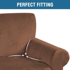 H.VERSAILTEX Stretch Velvet Sofa Covers for 3 Cushion Couch Covers Furniture Protector Soft with Non Slip Elastic Bottom, Crafted from Thick Comfy Rich Velour (Large Sofa 90"-97", Caramel)