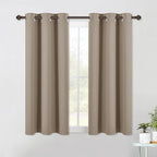 NICETOWN Blackout Curtains & Drapes for Bedroom, Taupe, W34 x L48, Set of 2, Triple Weave Grommet Top Thermal Insulated Light Blocking Panels for Bathroom/Living Room