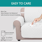 U-NICE HOME Large Sofa Cover Reversible Couch Cover for Dogs with Elastic Straps Water Resistant Furniture Protector for Pets Couch Cover for 4 Cushion Couch (Oversized Sofa, White/White