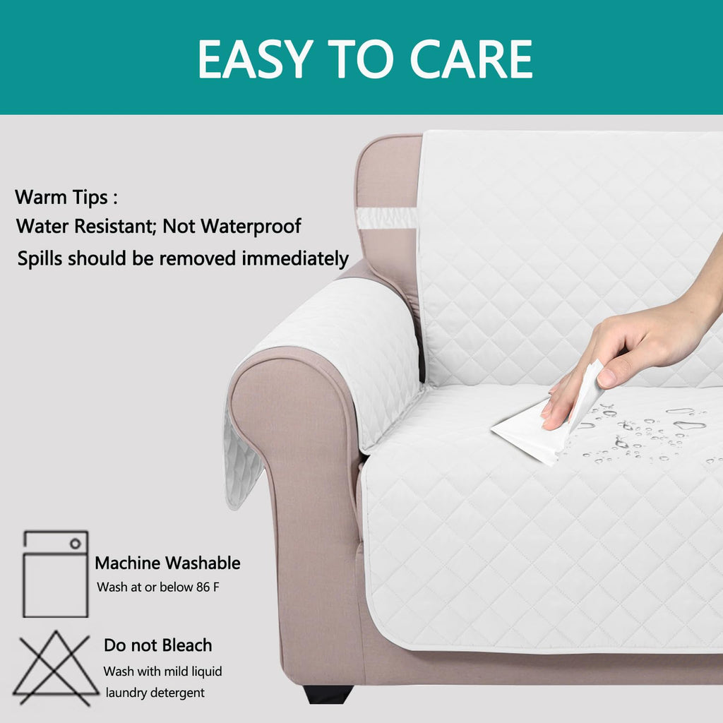 U-NICE HOME Reversible 23''Recliner Small Chair Cover, White