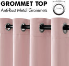 MIULEE Light Pink Blackout Bedroom Curtains Drapes 96 Inch Long 52"x96"