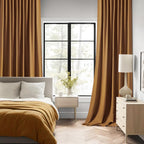 MIULEE Golden Brown Back Tab Blackout Curtains 52x63 Inches Long 2 Panels