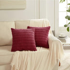 Fancy Homi 4 Packs Decorative Throw Pillow Covers for Living Room Couch Bed, Modern Farmhouse Boho Home Décor Accent Cushion Case, 18" x 18", Burgundy