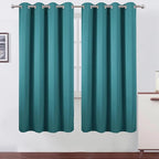 LEMOMO Blackout Curtains 66 x 72 Inch Long Sea Teal Curtains Set of 2 Panels Room Darkening Curtains for Bedroom and Living Room