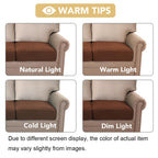 H.VERSAILTEX Super Stretch Individual Seat Cushion Covers Sofa Covers Couch Cushion Covers Slipcover Sets Thick Jacquard Textured Twill Fabric (2 Piece Medium Sofa Cushion Covers, Caramel)