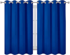 LEMOMO Blackout Curtains 66 x 54 Inch Long Royal Blue Curtains Set of 2 Panels Room Darkening Curtains for Bedroom and Living Room