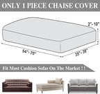 Couch Cushion Cover Chaise Lounge Cover Washable Separate Seat Chaise Couch Cover Stretch Sectional Sofa Slipcover(1 Piece for Chaise or Sofa 3-Seater, White)