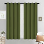Yakamok Olive Green Curtains 54 Inches Length Blackout Curtain for Bedroom-Green Room Darkening Thermal Insulated Grommet Drapes for Living Room, 52W x 54L,2 Panels