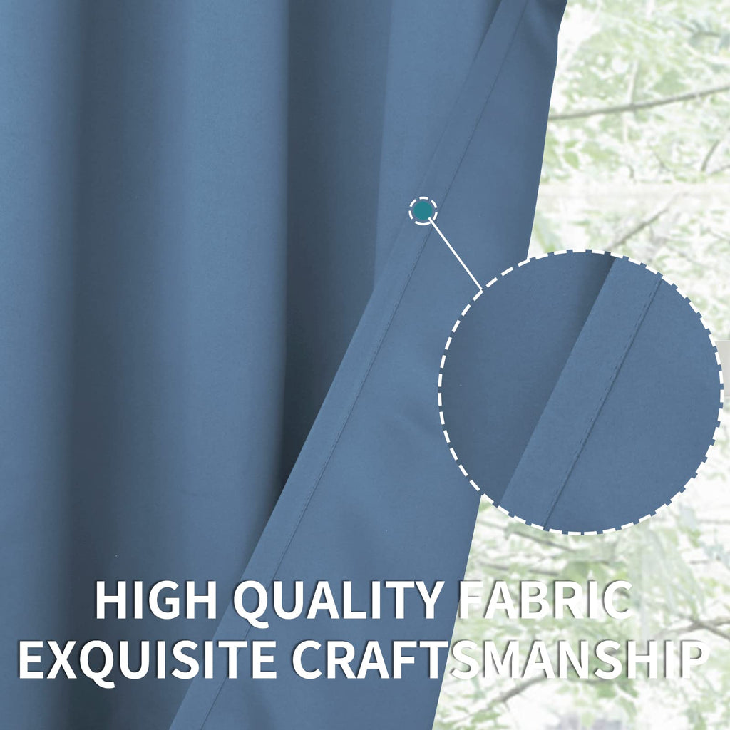 BGment Denim Blue Blackout Curtains for Bedroom 54 Inch Long - 2 Panels