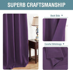 H.VERSAILTEX Blackout Curtain for Living Room Small Window Kitchen Blackout Curtains 45 inch Length Energy Saving Solid Grommet Blackout Drape, One Panel, Plum Purple, 52" W x 45" L