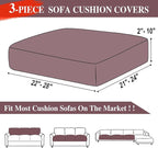 Couch Cushion Covers Seat Cushion Cover Stretch Couch Cover Separate Sectional Sofa Slipcovers Furniture Protector(3 Pieces for Seat or Sofa Backrest, Burgundy)