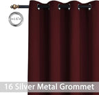 Yakamok Extra Wide Blackout Curtain for Sliding Glass Door, Grommet Thermal Insulated Room Divider Curtain 100W x 84L inch, Room Darkening Patio Curtain,8.3ft Wide x 7ft Tall, 1 Panel,Burgundy Red