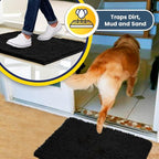 Muddy Mat® | Super Absorbent Door Mat Indoor, Microfiber Quick Dry Chenille Entryway Rug, Non-Slip Front Door Mat, Indoor Mats for Entryway, Machine Washable Pet Rug, Black 36"x60"