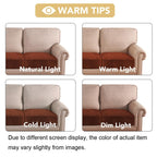 H.VERSAILTEX Velvet Stretch Couch Cushion Cover Plush Cushion Slipcover for Chair Loveseat Sofa Cushion Furniture Protector Seat Cushion Sofa Cover (3 Piece Sofa Cushion Covers, Rust)