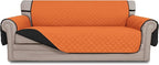 Easy-Going Reversible Oversized Couch Cover for 3 Cushion Couch Sofa Cover for Dogs Water Resistant Furniture Protector Cover with Foam Sticks for Pet (Oversized Sofa, Orange/Black)