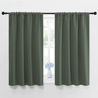 NICETOWN Bedroom Curtains Blackout Draperies - All Season Thermal Insulated Solid Rod Pocket Top Blackout Curtains/Drapes for Kid's Room (Dark Mallard, 1 Pair, 42 x 48 Inch)
