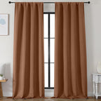 Simplebrand Sun Baked Blackout Curtains for Bedroom 96 Inches Long 2 Panels, Solid Thermal Insulated, Energy Saving Living Room Window Treatment Curtains Blackout Drapes, W50 x L96 Inch, Sun Baked