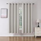 Joydeco Blackout Curtains 72 Inch Length 2 Panels Set, Thermal Insulated Long Curtains& Drapes 2 Burg, Room Darkening Grommet Drapes for Bedroom Living Room Window (Natural, W52 x L72 Inch)