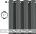 Yakamok Dark Grey Room Darkening Window Curtains 52x36 Inch for Kitchen