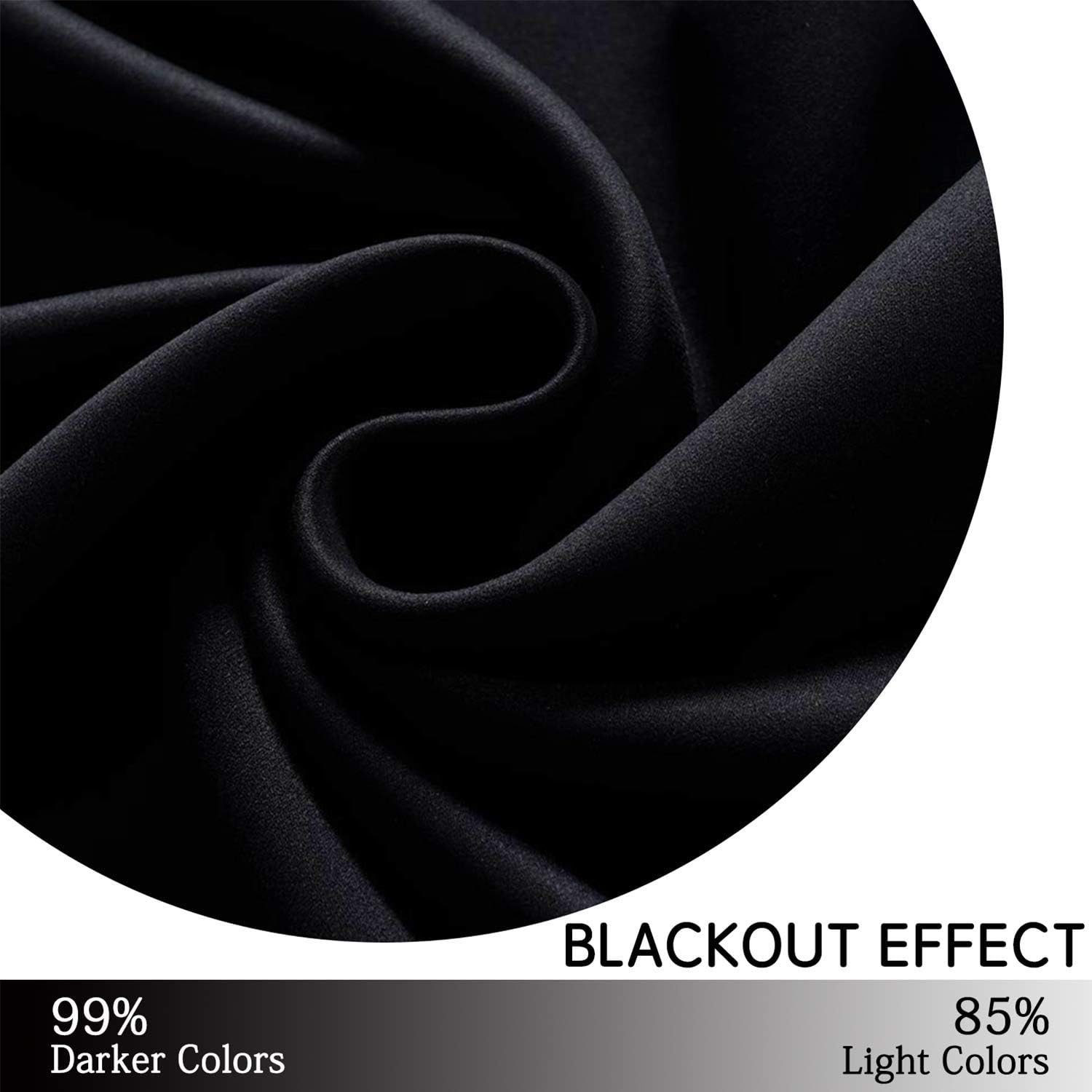 Yakamok Blackout Curtains 38x36 inch Black Thermal Drapes-Kitchen