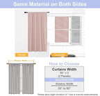 Simplebrand Blackout Extra 10ft Curtains for Patio 120 Inches Long 2 Panels Set, Solid Thermal Insulated Energy Saving Rod Pocket Window Treatment Curtains Blackout Drapes, 50" Wx120 L, Blush