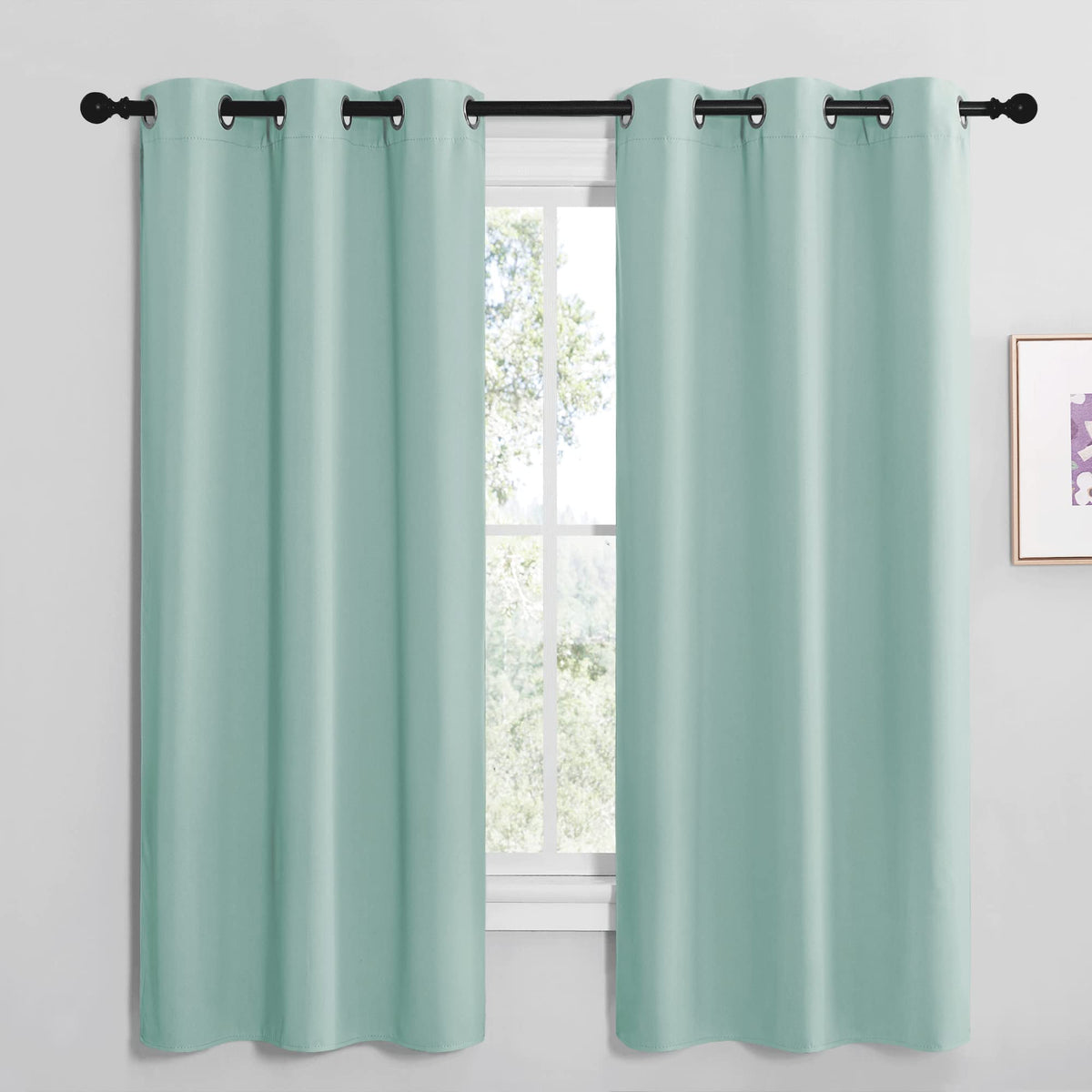 NICETOWN Grey Blackout Curtains for Bedroom 42" Wide x 63" Long 2 Panels