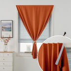 Self Adhesive Curtains Portable Blackout Curtain Simple and Easy to Install Bedroom Window Thermal Lnsulated Kitchen Room Darkening Black Small Drapes, 59" W X 71" L, Orange, 1 Panel