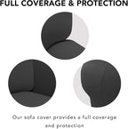 PureFit Super Stretch Sofa Slipcover – Spandex Non Slip Soft Couch Sofa Cover, Washable Furniture Protector with Non Skid Foam and Elastic Bottom for Kids, Pets (Oversized, Dark Gray)