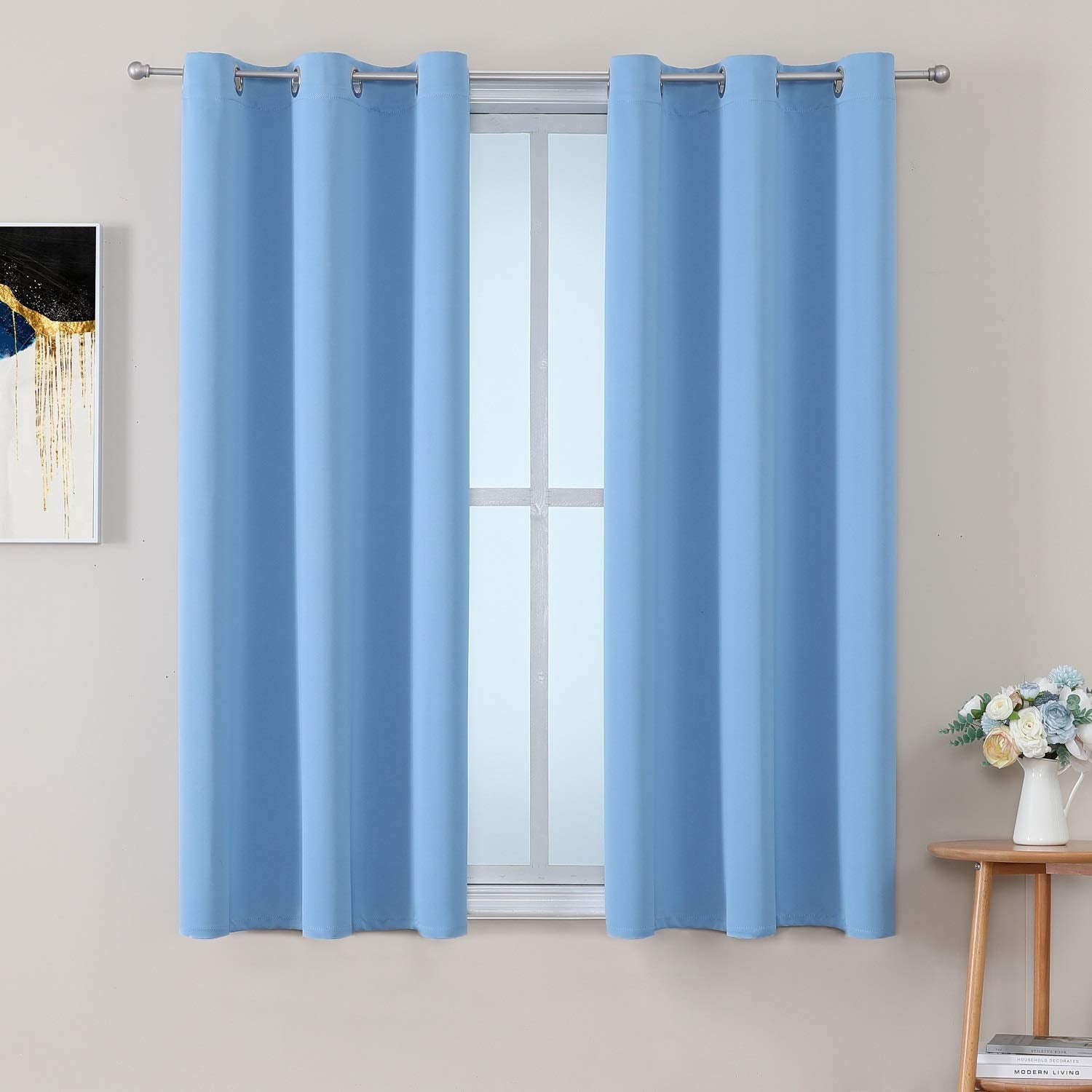 ChrisDowa Room Darkening Curtains for Bedroom and Living Room 45 Inch Long
