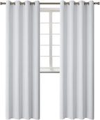 BGment Blackout Curtains - Grommet Thermal Insulated Room Darkening Bedroom and Living Room Curtains, Set of 2 Panels (52 x 120 Inch, Greyish White)