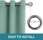 BGment Blackout Curtains - Grommet Thermal Insulated Room Darkening Bedroom and Living Room Curtains, Set of 2 Panels (52 x 84 Inch, Frosty Green)